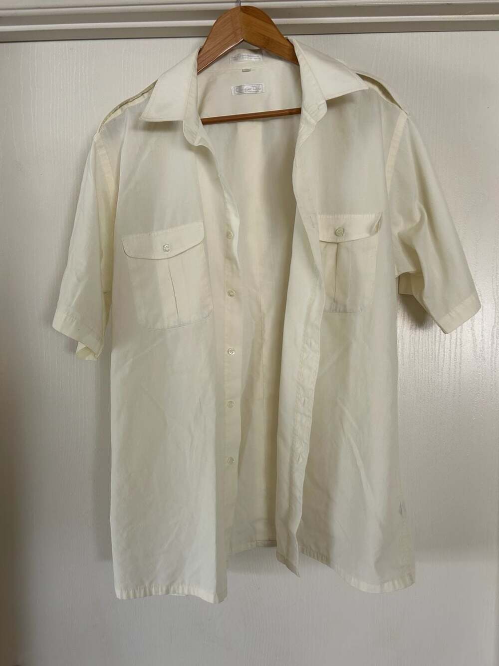 Vintage Christian Dior Short Sleeve Epaulette Pilot Shirt